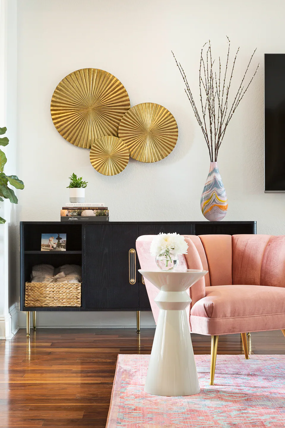 Living room at Bayou Grande, St. Petersburg, Florida, interior design by MJ Designs