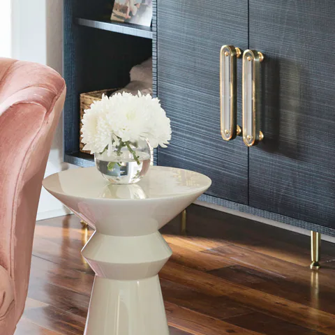 Detail of the living room at Bayou Grande, St. Petersburg, Florida, interior design by MJ Designs