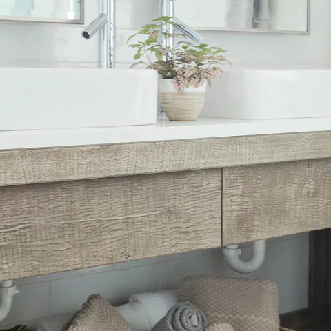 Detail of the bathroom at Bayshore, Tampa, Florida, interior design by MJ Designs