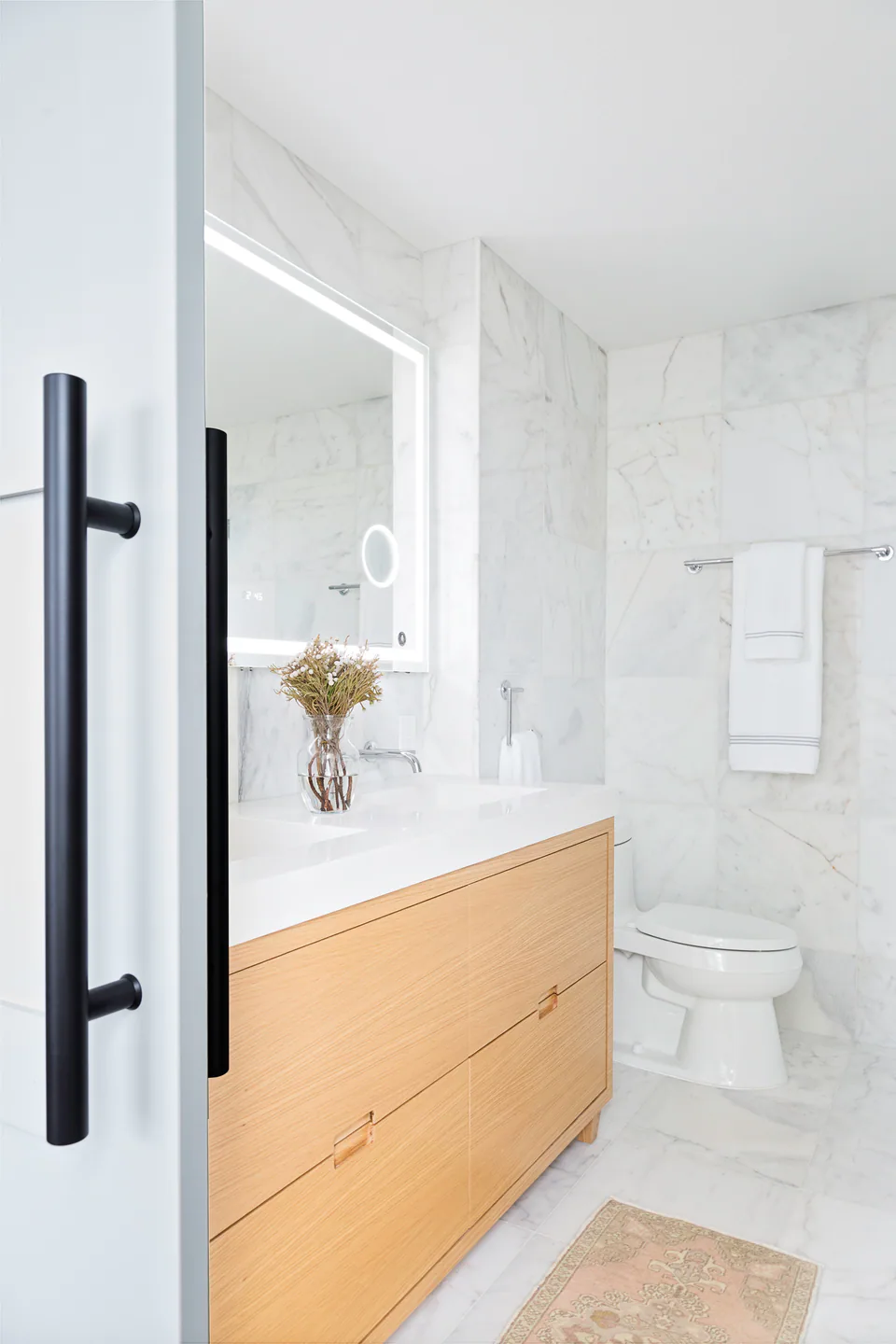 Primary bathroom at Bayshore, Tampa, Florida, interior design by MJ Designs
