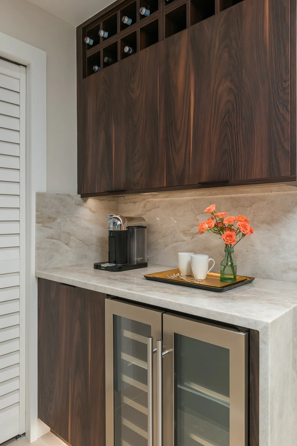 Bar at Gulf Beaches Condo, Pinellas County, Florida, interior design by MJ Designs