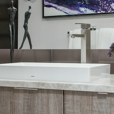 Detail of the bathroom at Gulf Beaches Condo, Pinellas County, Florida, interior design by MJ Designs
