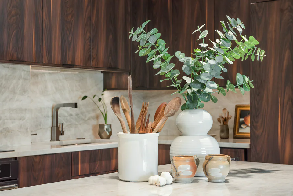 Kitchen at Gulf Beaches Condo, Pinellas County, Florida, interior design by MJ Designs