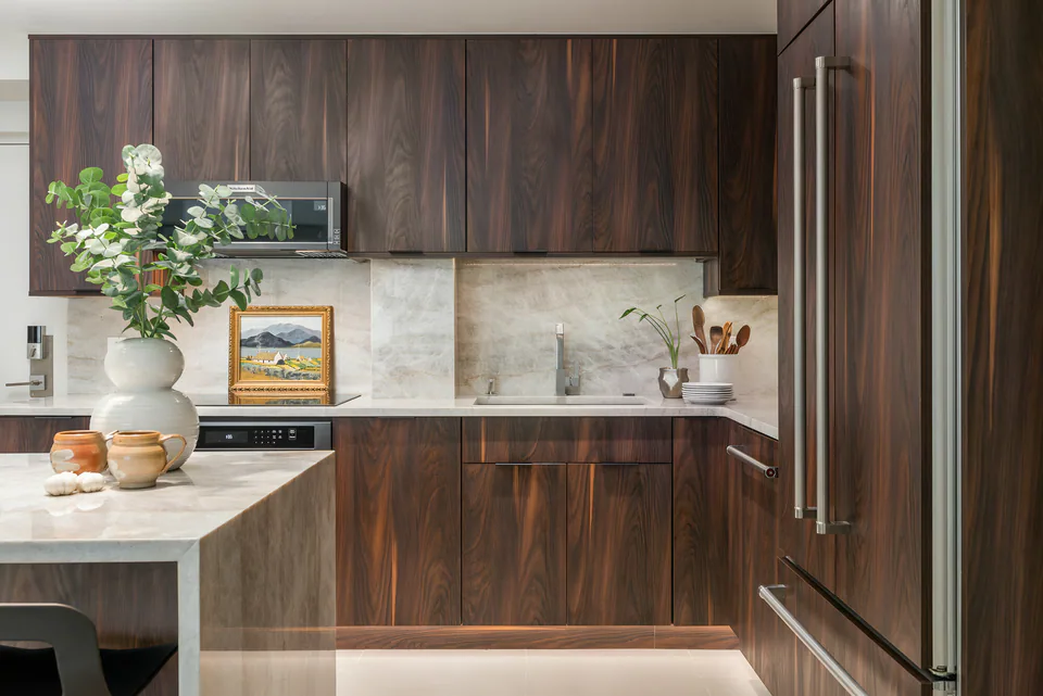 Kitchen at Gulf Beaches Condo, Pinellas County, Florida, interior design by MJ Designs