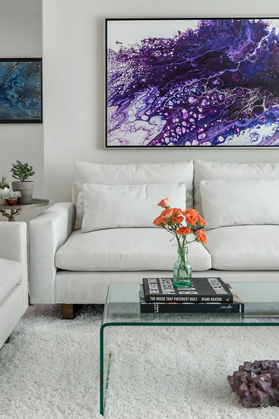 Living room at Gulf Beaches Condo, Pinellas County, Florida, interior design by MJ Designs