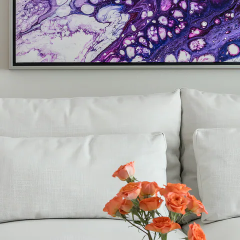 Detail of the living room at Gulf Beaches Condo, Pinellas County, Florida, interior design by MJ Designs