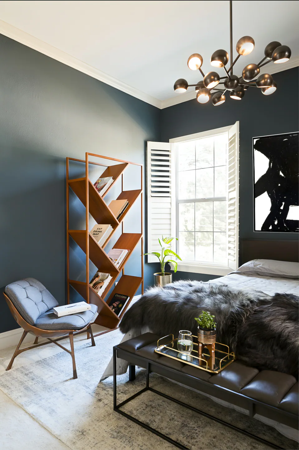 Bedroom at Hyde Park, Tampa, Florida, interior design by MJ Designs