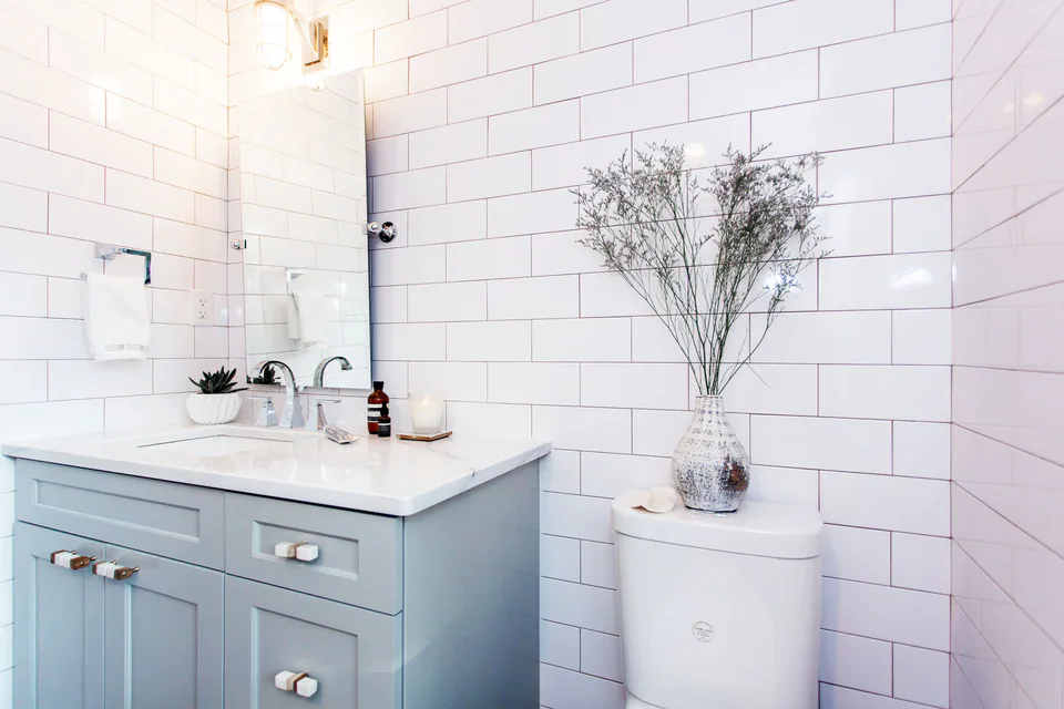 Bathroom at Parkland Estates, Tampa, Florida, interior design by MJ Designs