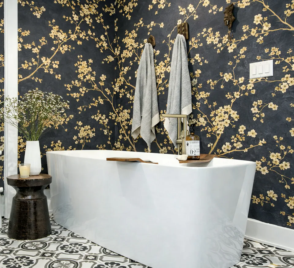 Bathroom at Parkland Estates, Tampa, Florida, interior design by MJ Designs