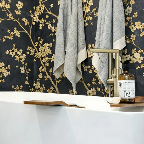 Detail of the bathroom at Parkland Estates, Tampa, Florida, interior design by MJ Designs