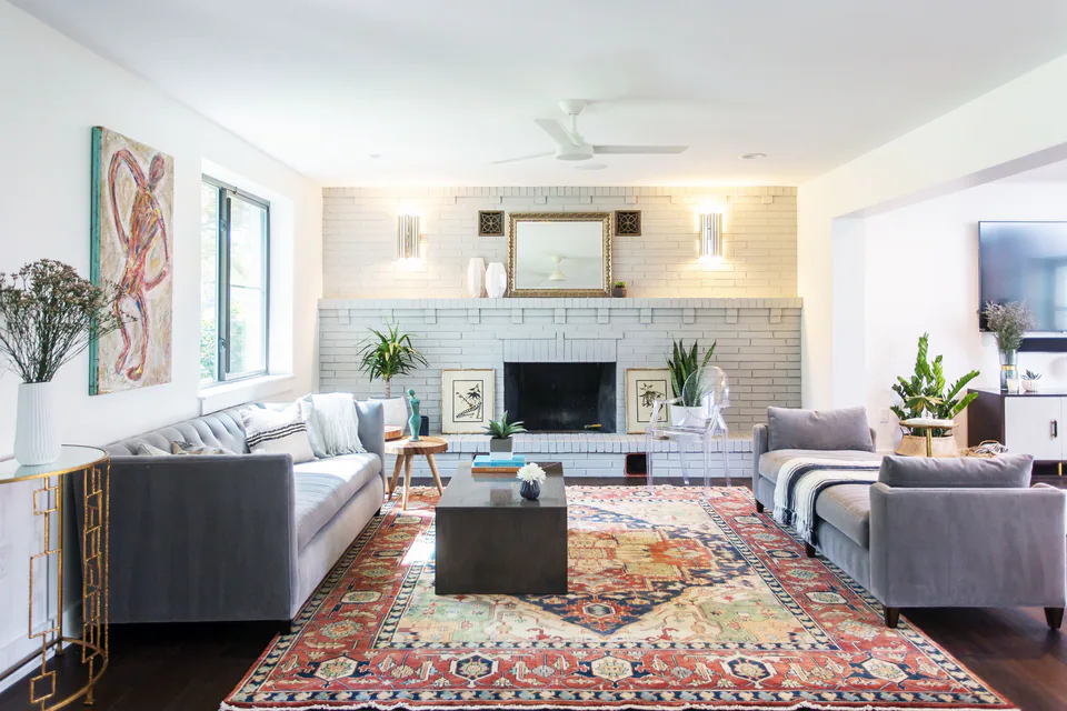 Living room at Parkland Estates, Tampa, Florida, interior design by MJ Designs