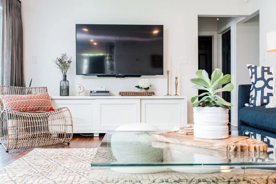 Family room at Shore Acres Residence, St. Petersburg, Florida, interior design by MJ Designs