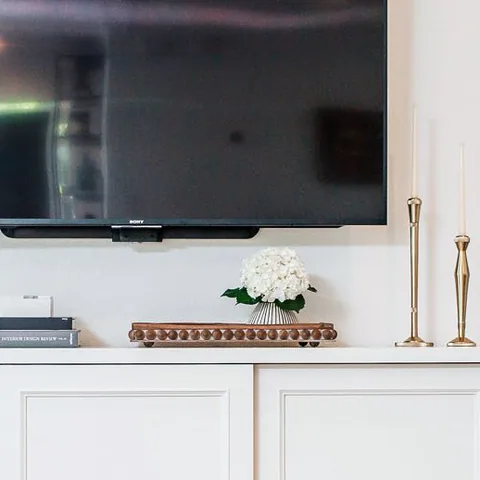 Detail of the family room at Shore Acres Residence, St. Petersburg, Florida, interior design by MJ Designs