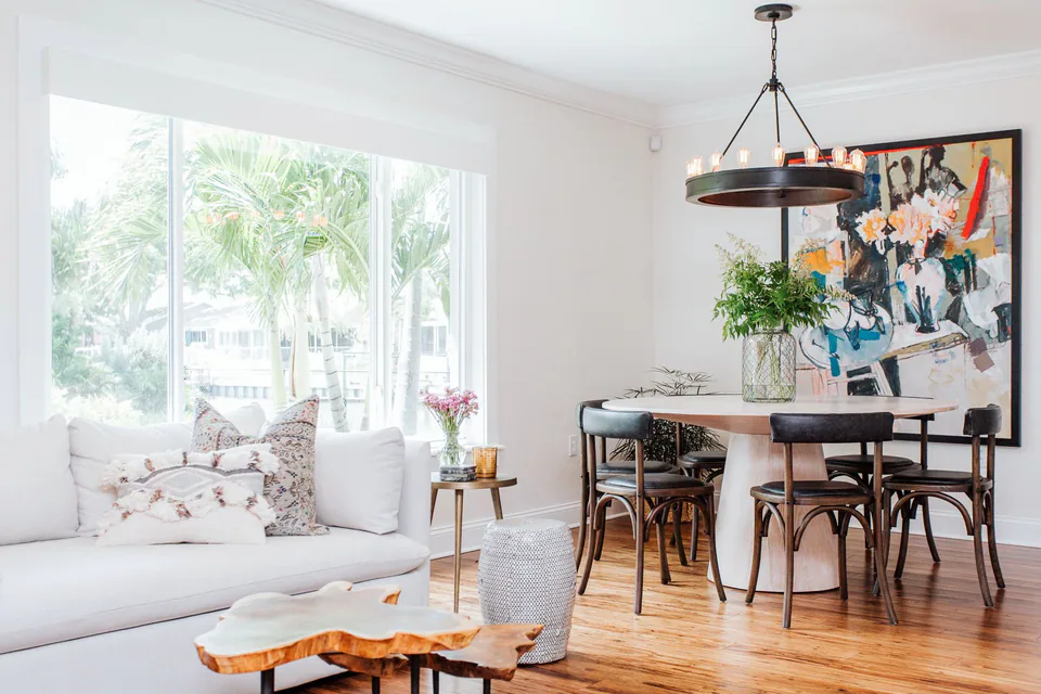 Living room at Shore Acres Residence, St. Petersburg, Florida, interior design by MJ Designs