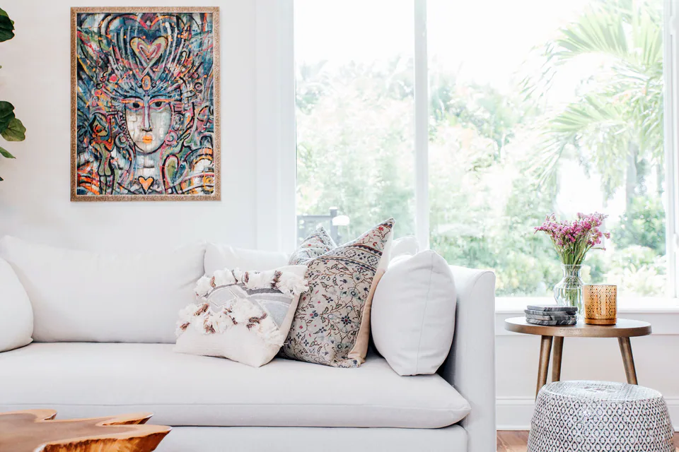 Living room at Shore Acres Residence, St. Petersburg, Florida, interior design by MJ Designs