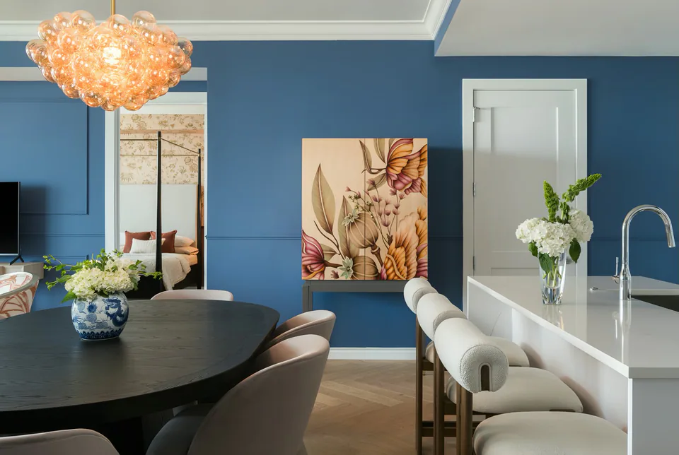 Dining room at St. Petersburg Condominium, St. Petersburg, Florida, interior design by MJ Designs