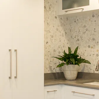 Detail of the laundry room at Yacht Club Estates, Tampa Bay, Florida, interior design by MJ Designs